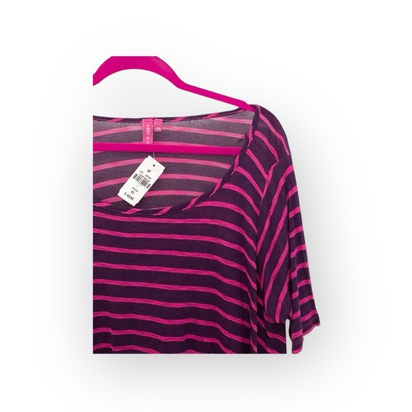 new LF Emma & Sam ᯾ Oversized Stripe Hi Lo Handkerchief Hem Tee ᯾ T Shirt Top XS - Picture 4 of 16